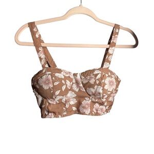 SHEIN Brown Floral Crop Top